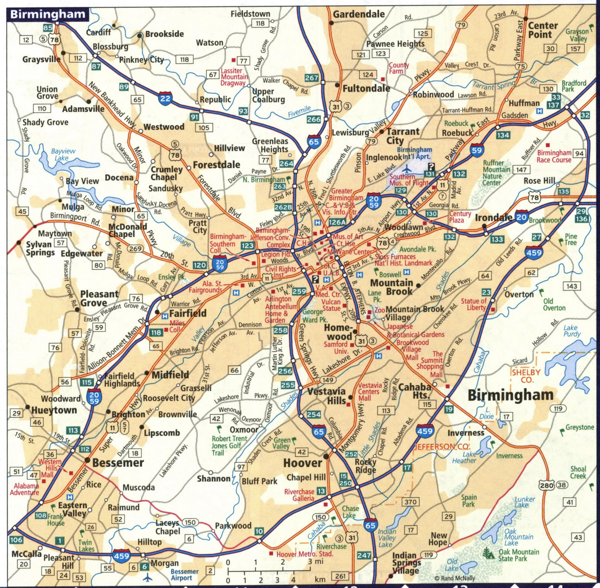 Map of Birmingham city