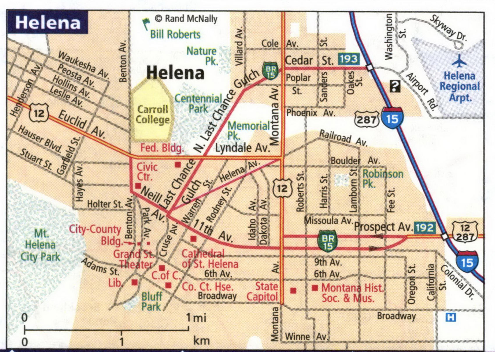 Map of Helena