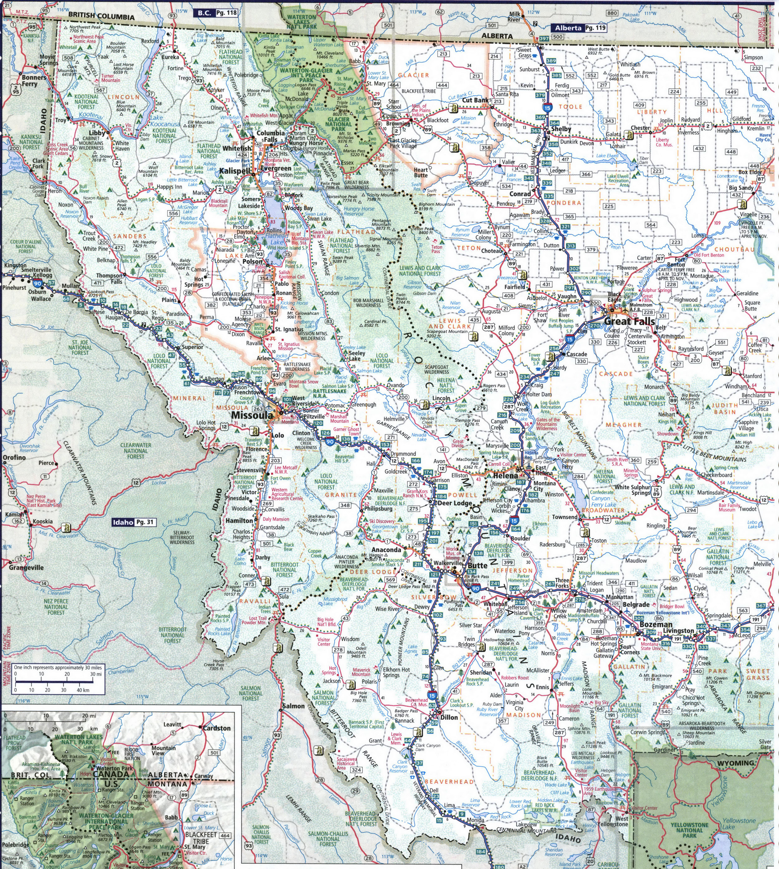 Map of western Montana