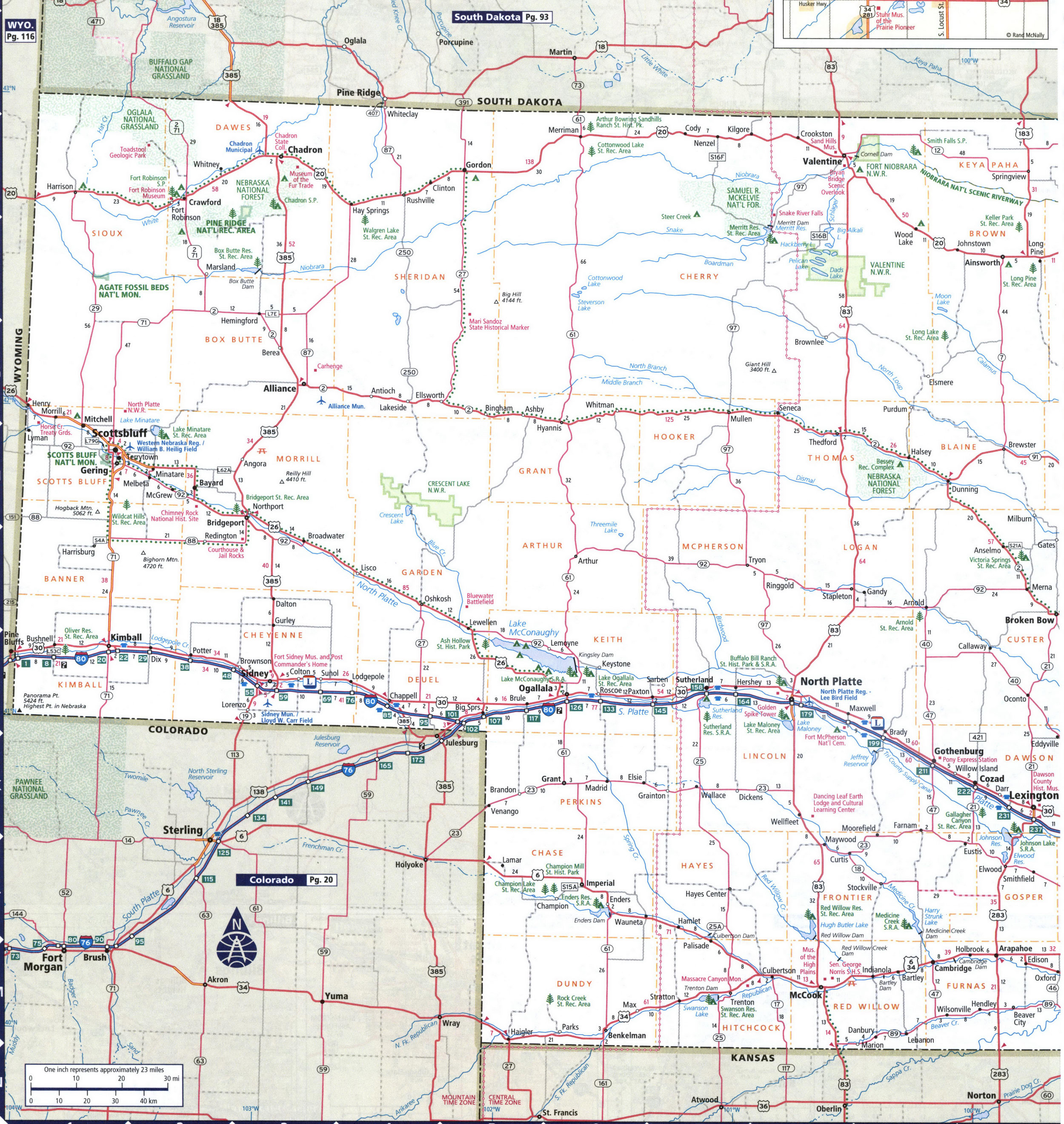 Map of western Nebraska