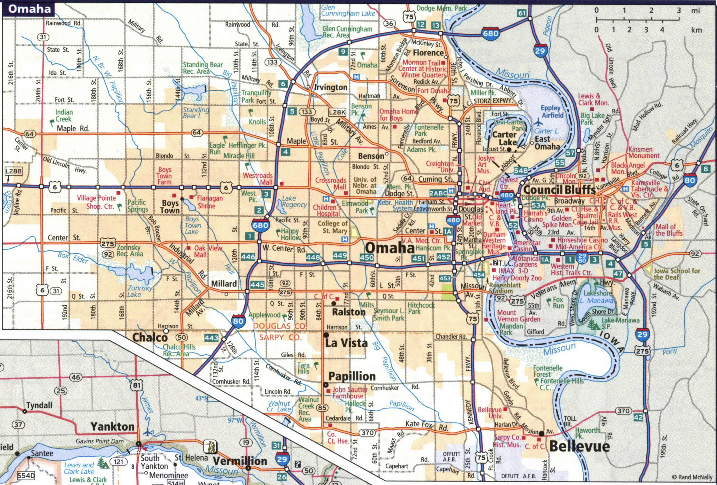 Map of Omaha city