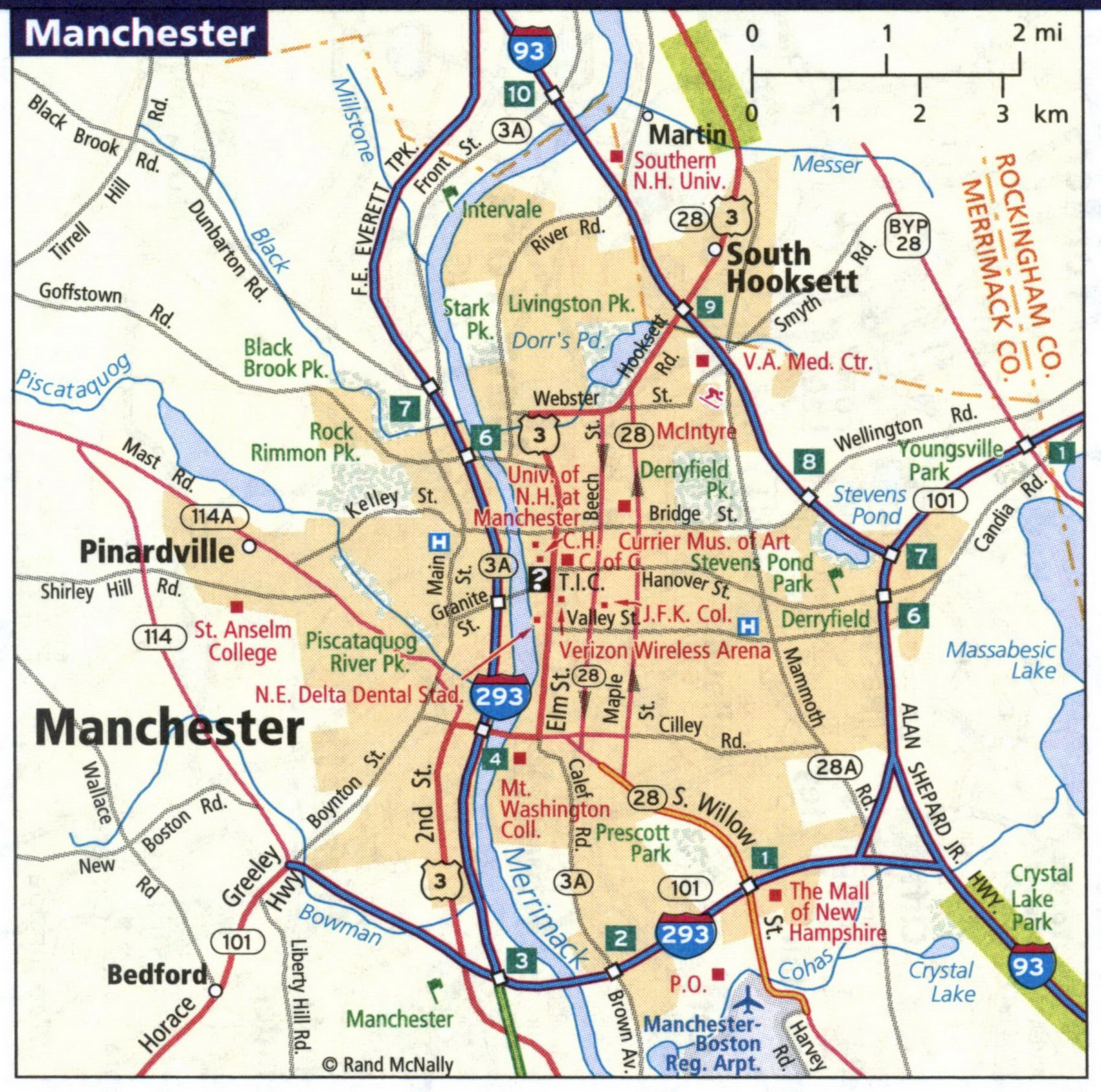 Map of Manchester USA