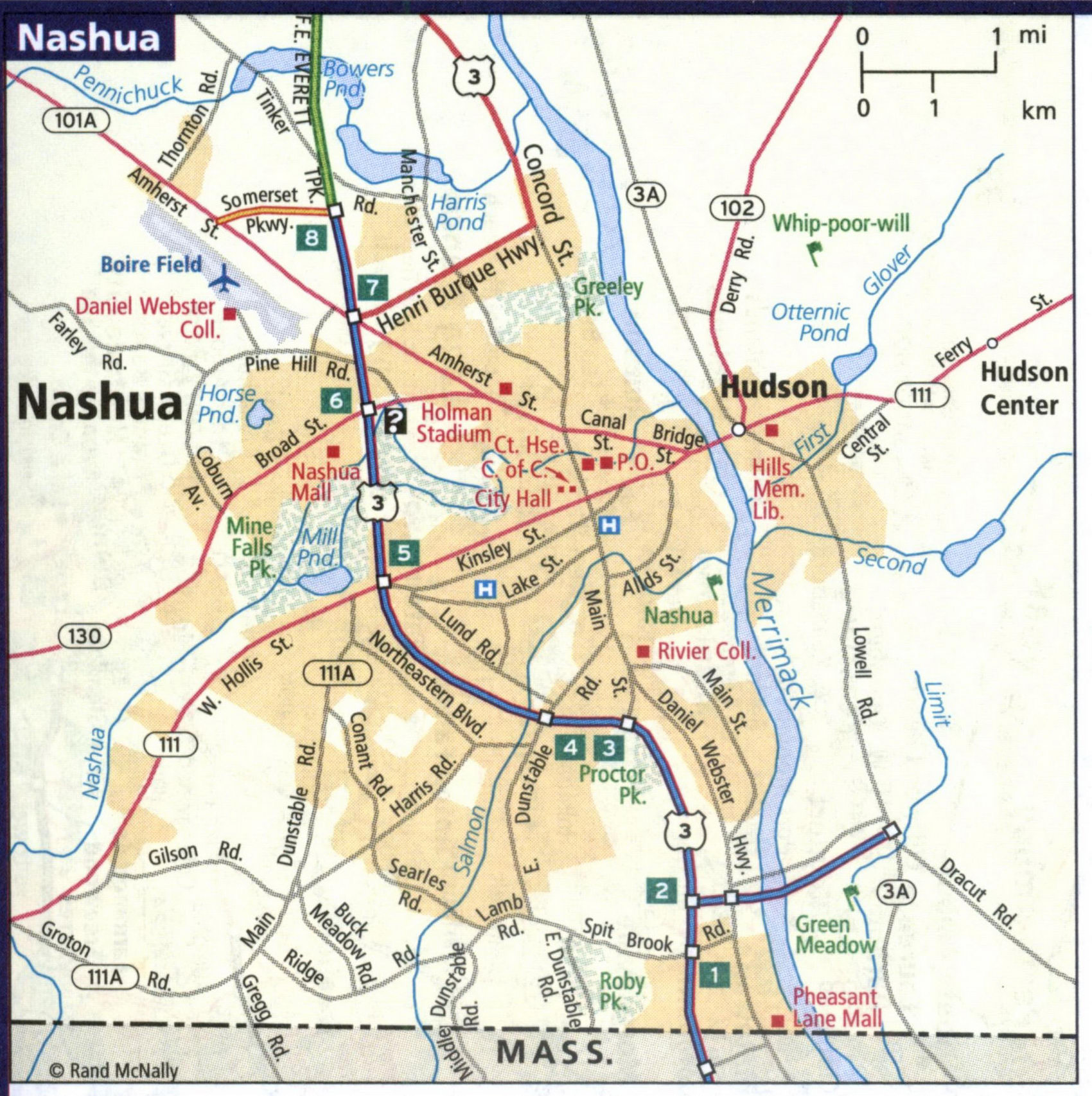 Map of Nashua