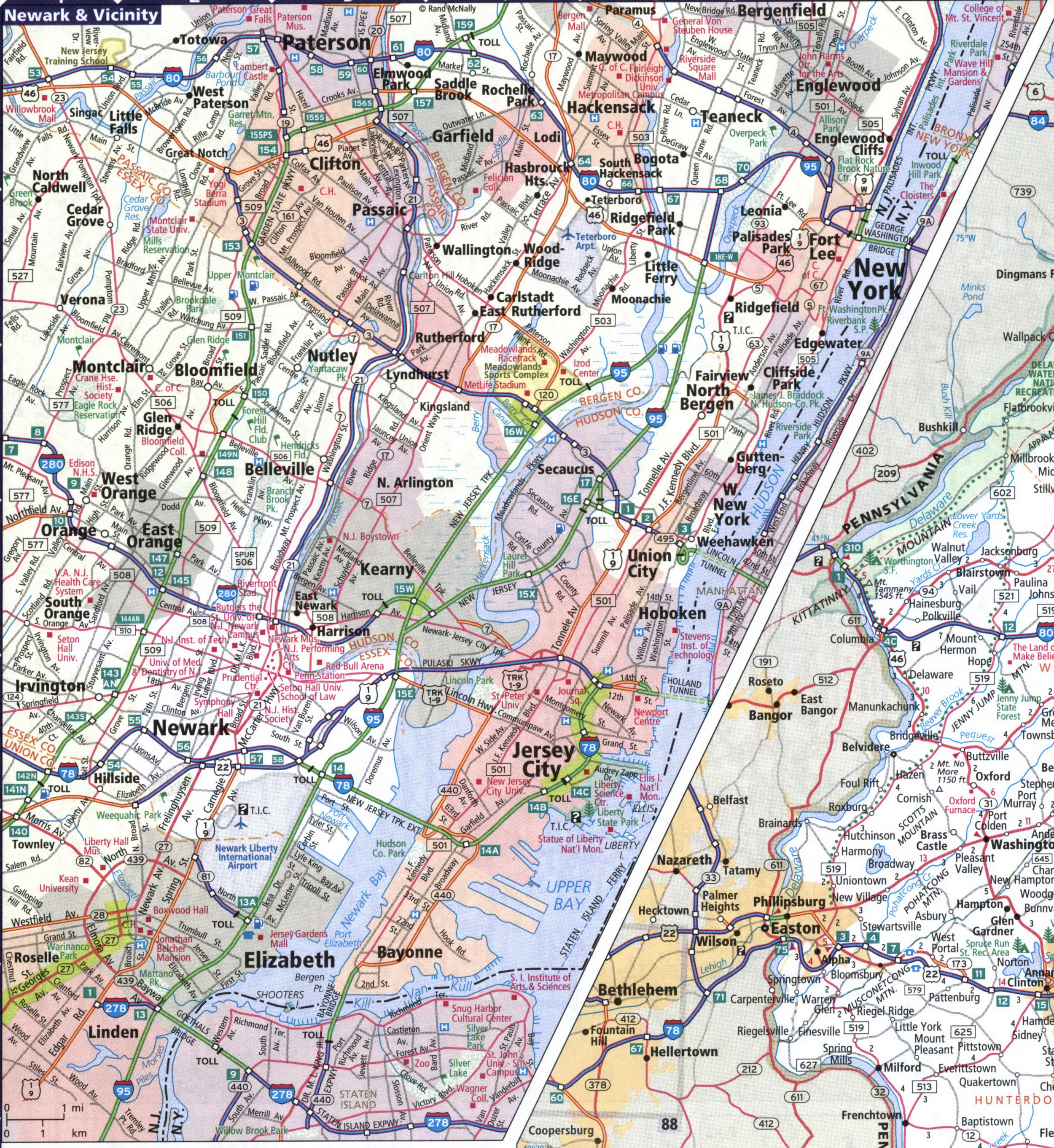 Map of Newark and vicinity