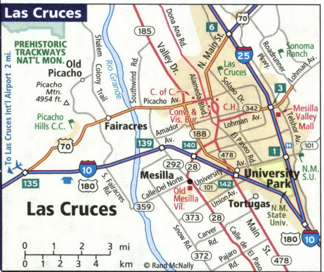 Map of Las Cruces