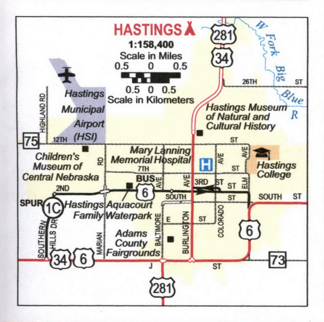 Map of Hastings city