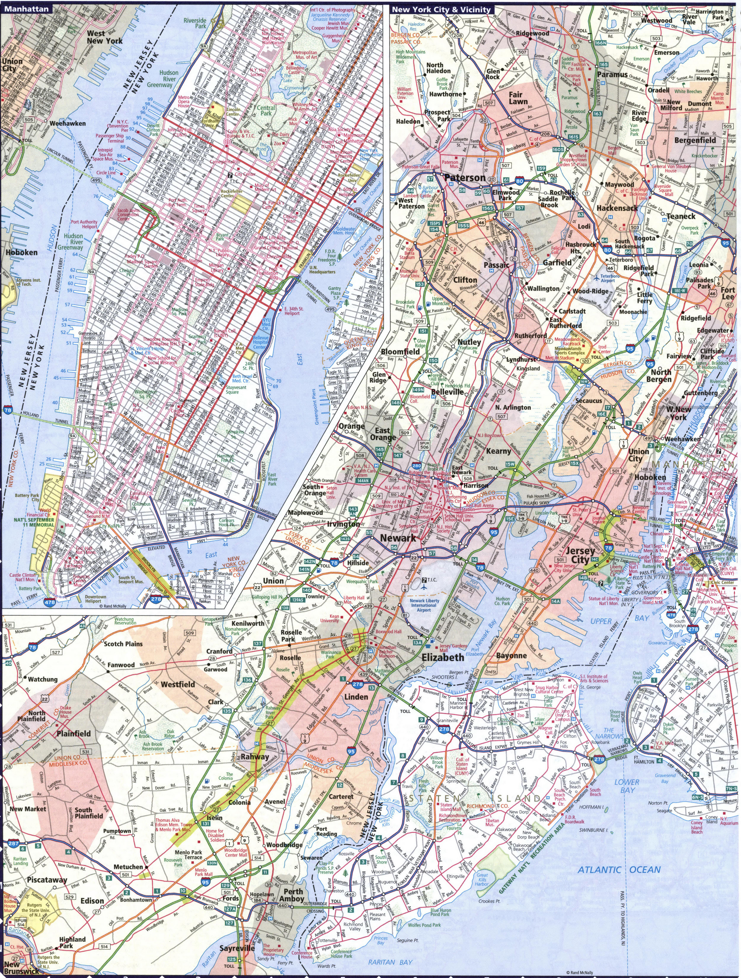 Map of New York City and vicinity