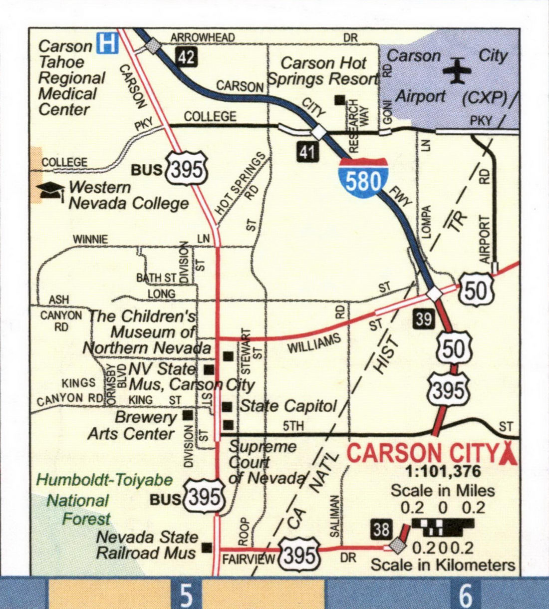 Map of Carson city