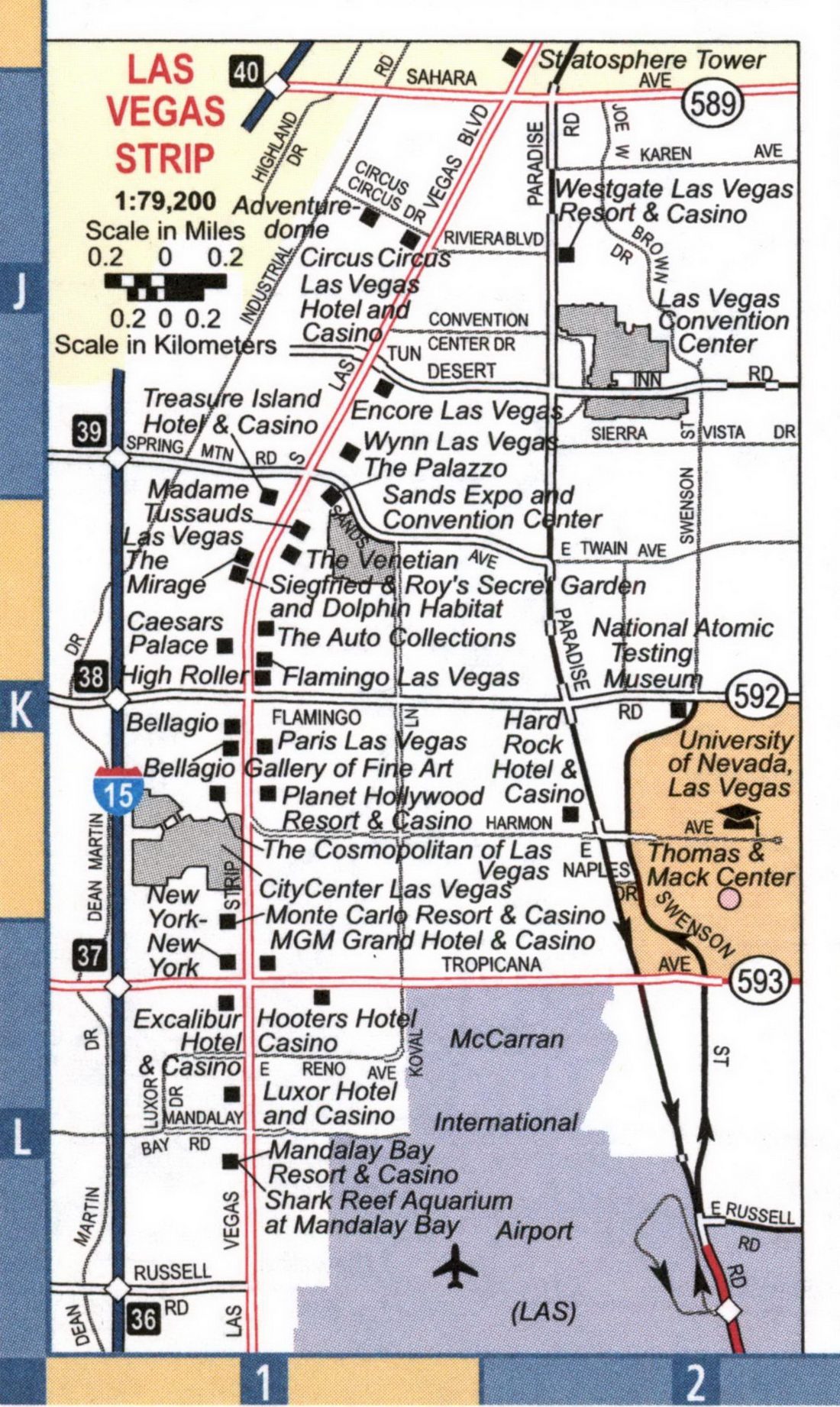 Map of Las Vegas Strip