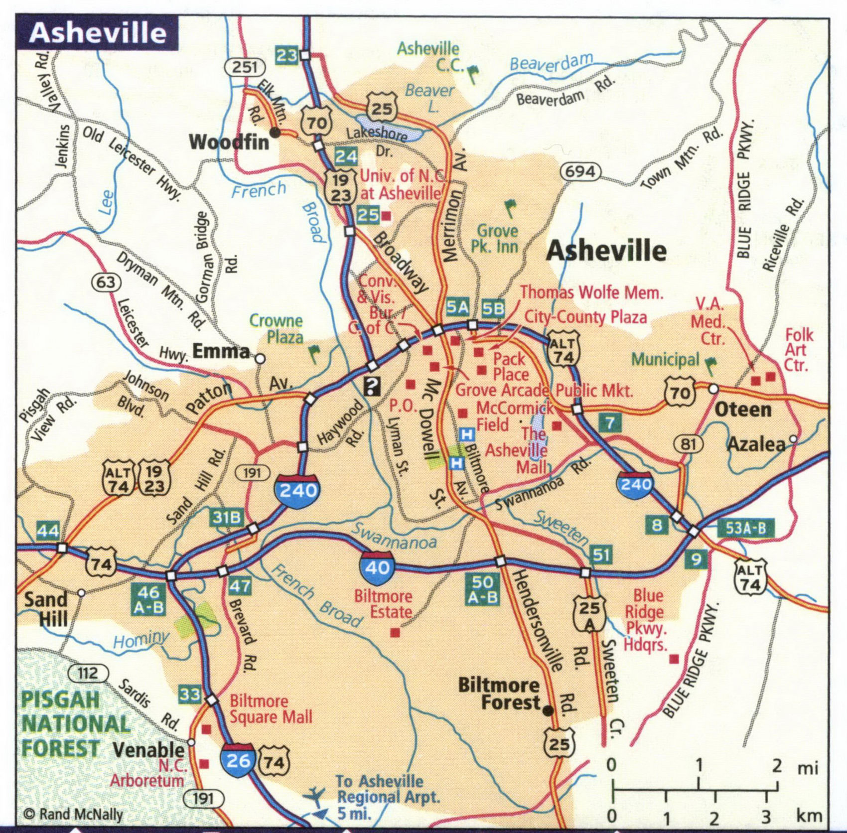 Map of Asheville
