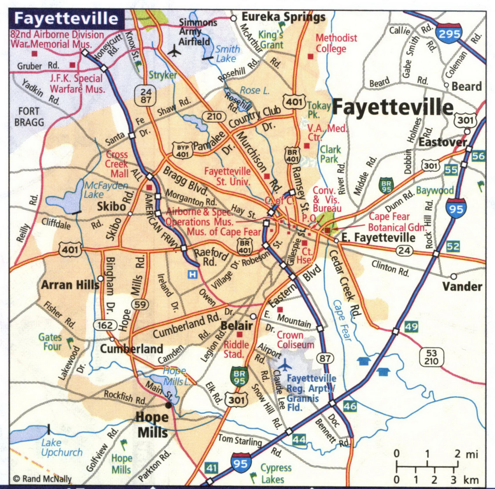 Map of Fayetteville