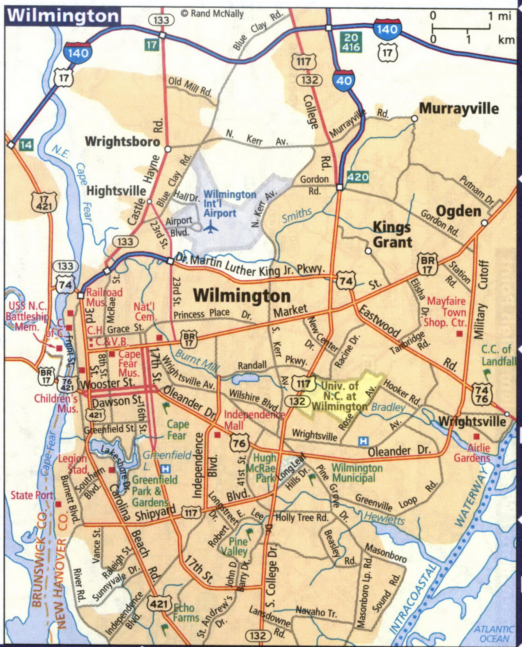 Map of Wilmington