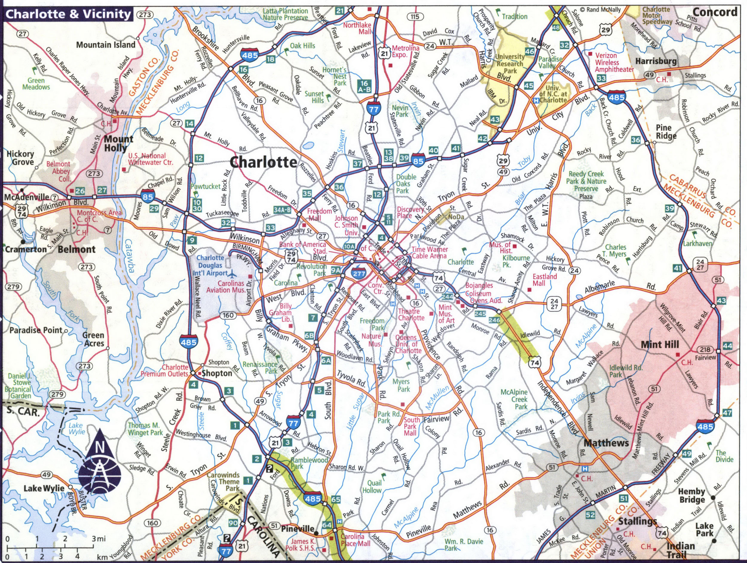 Map of Charlotte and vicinity