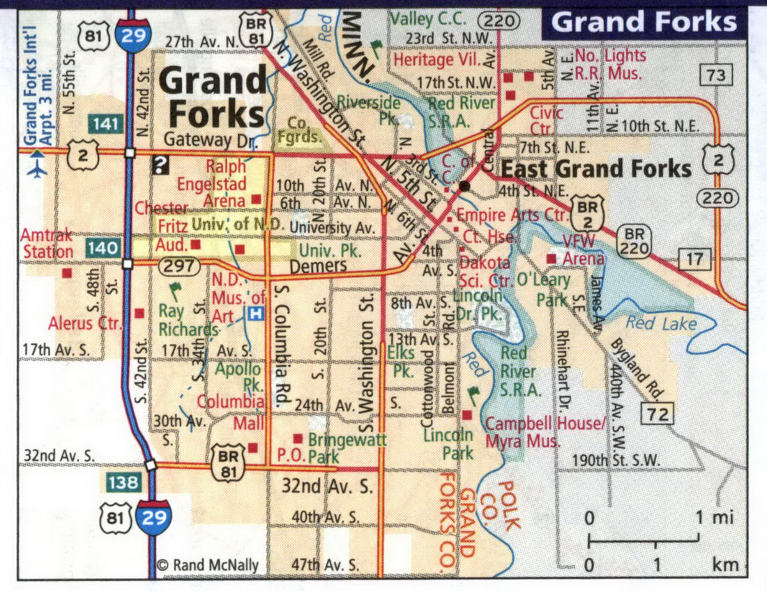 Map of Grand Forks