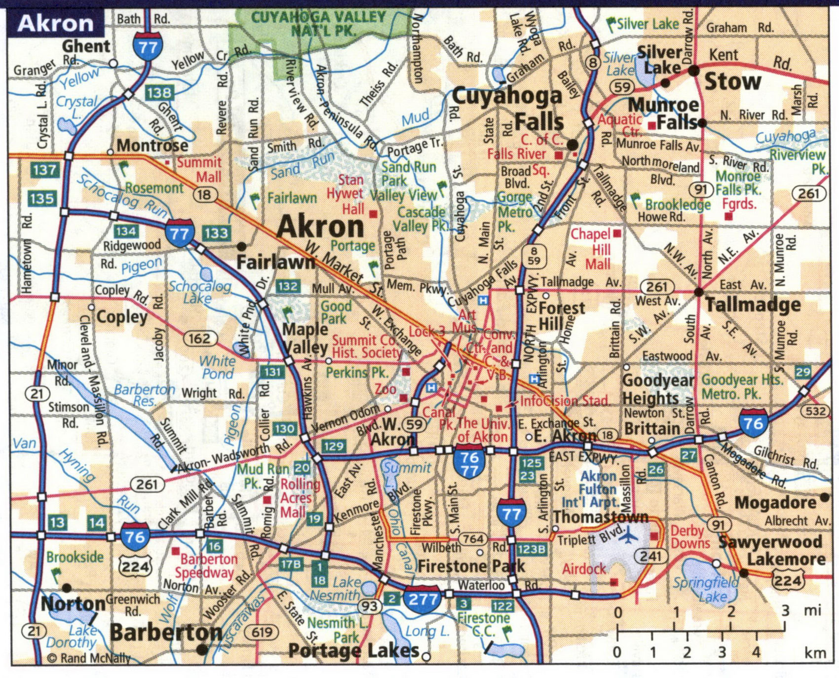 Map of Akron