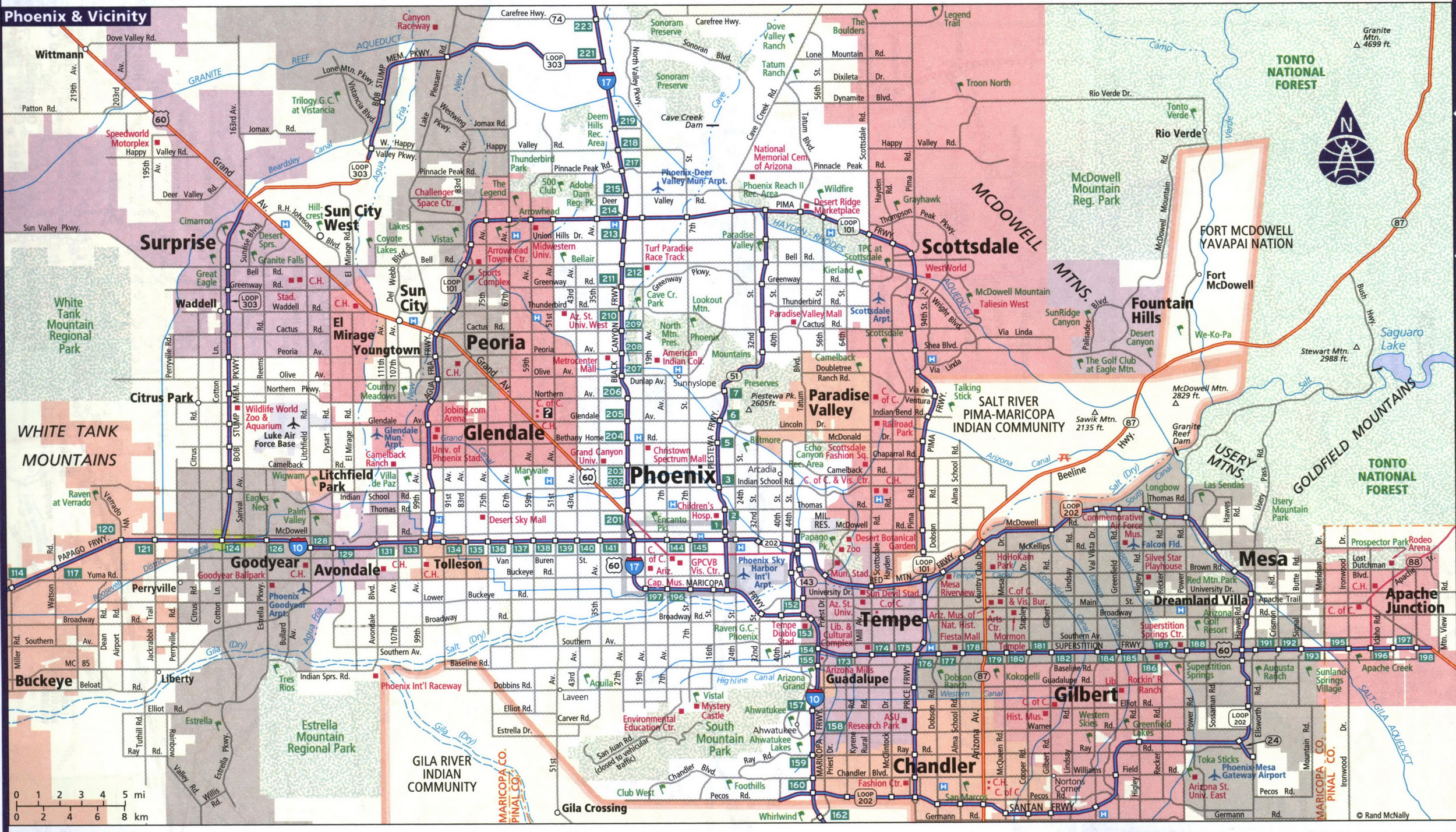 Map of Phoenix and vicinity