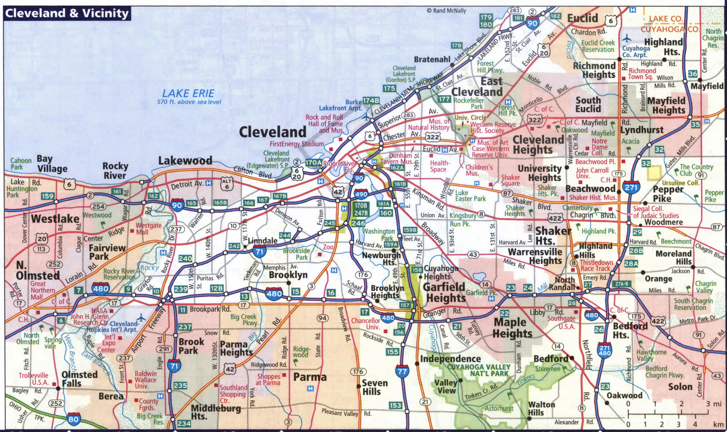 Map of Cleveland and vicinity