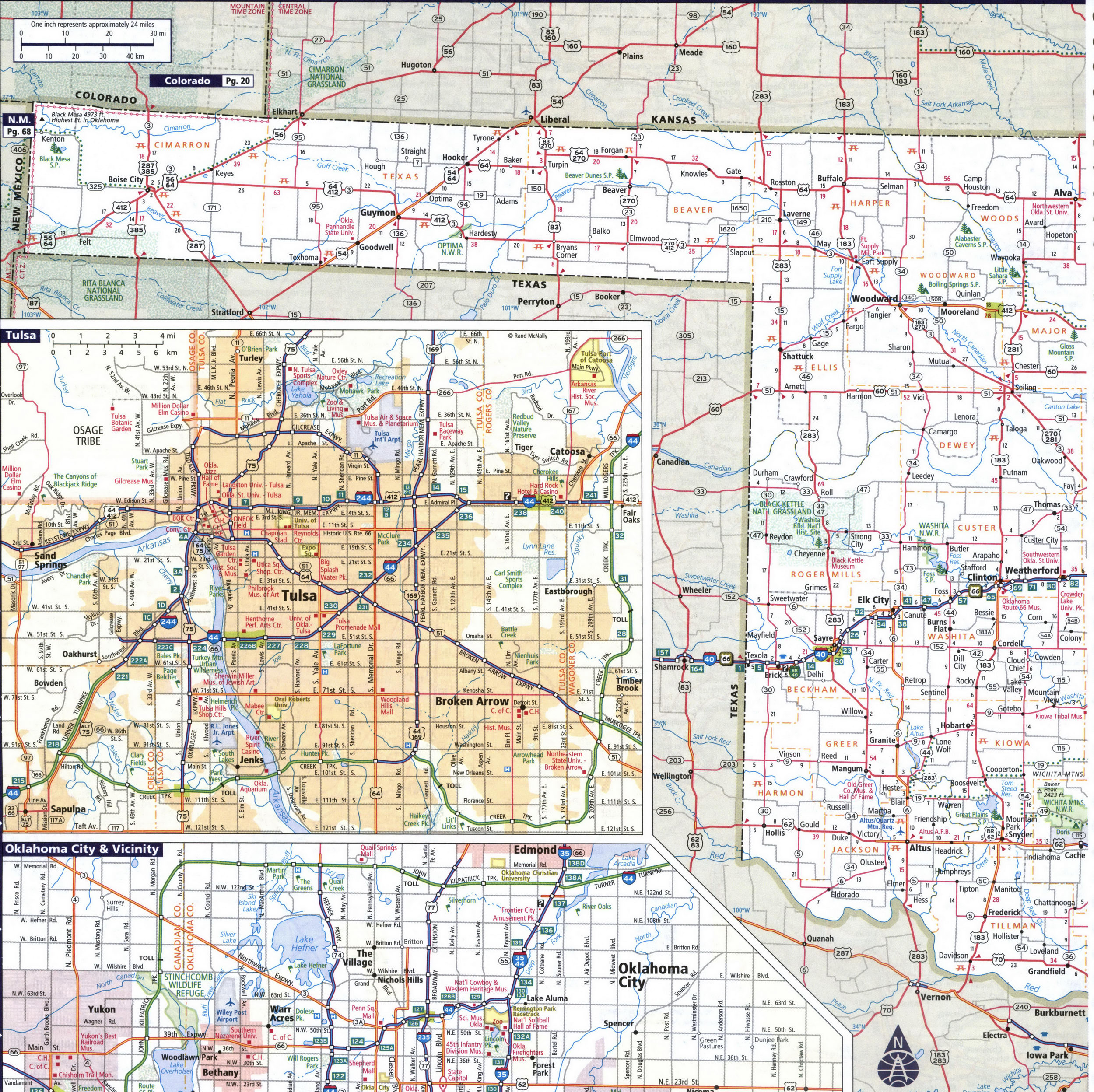 Map of western Oklahoma