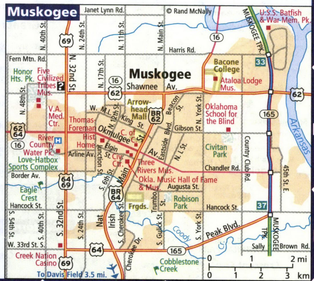 Map of Muskogee