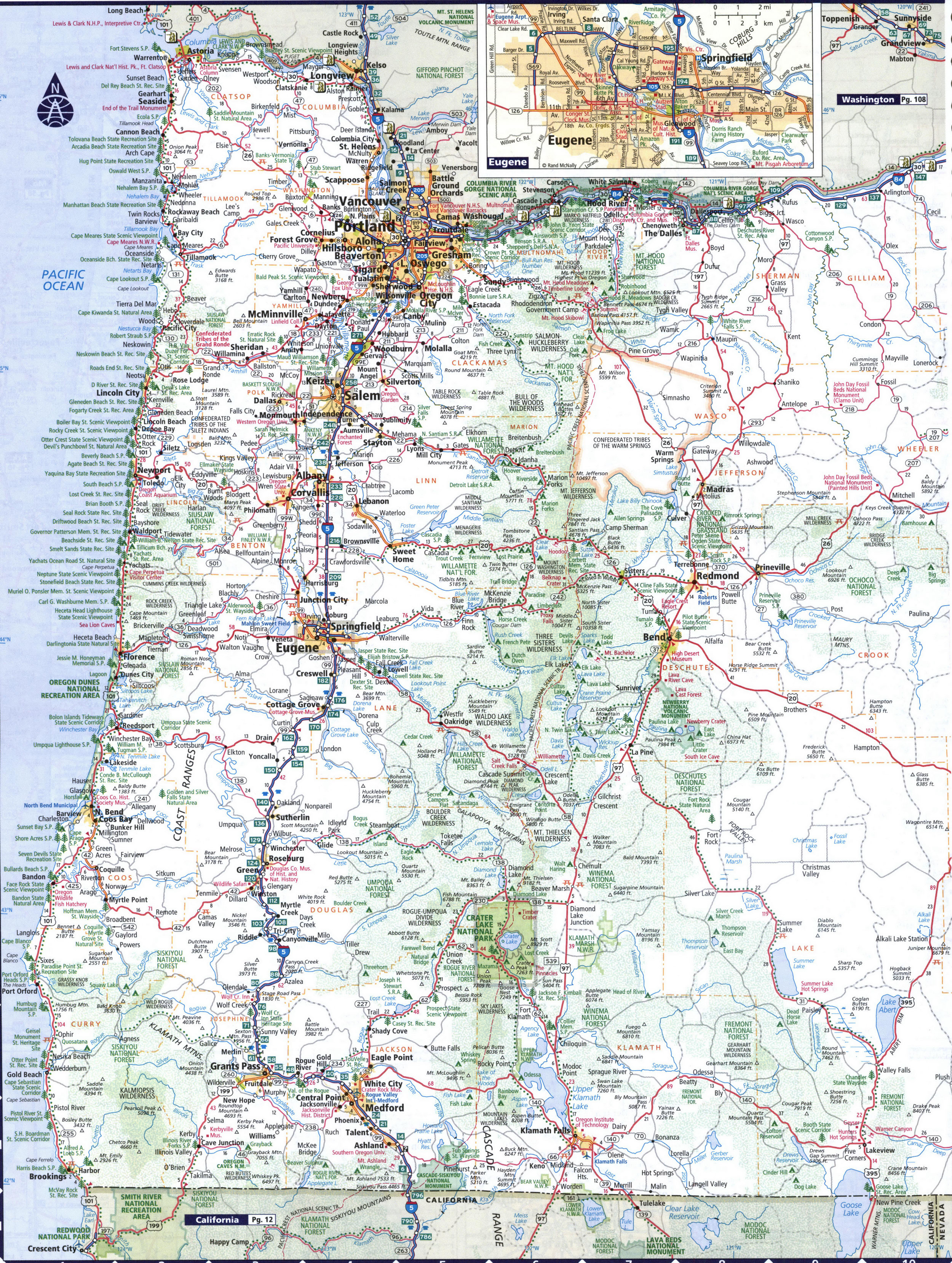 Map of western Oregon