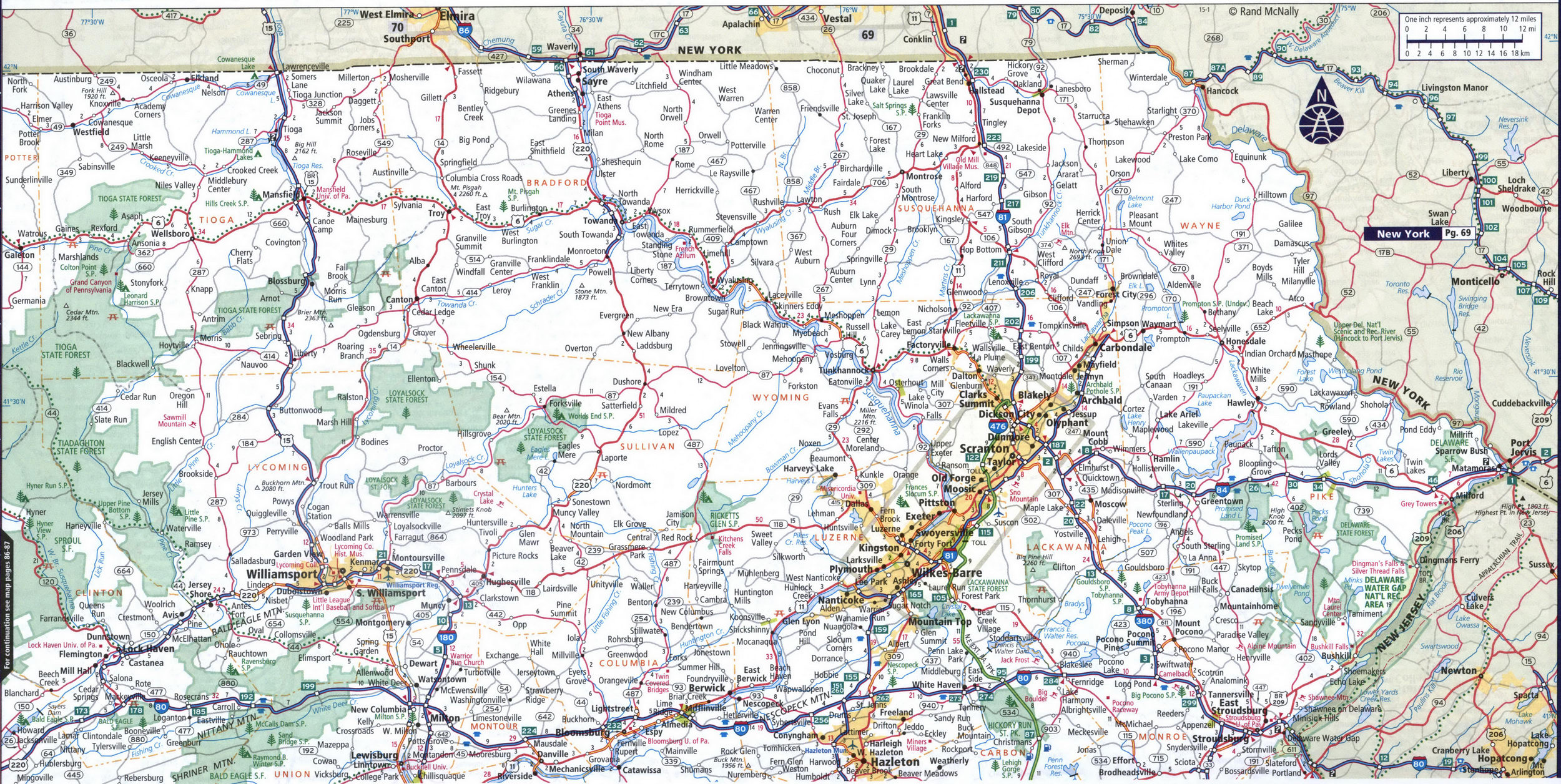 Map of northern eastern Pennsylvania