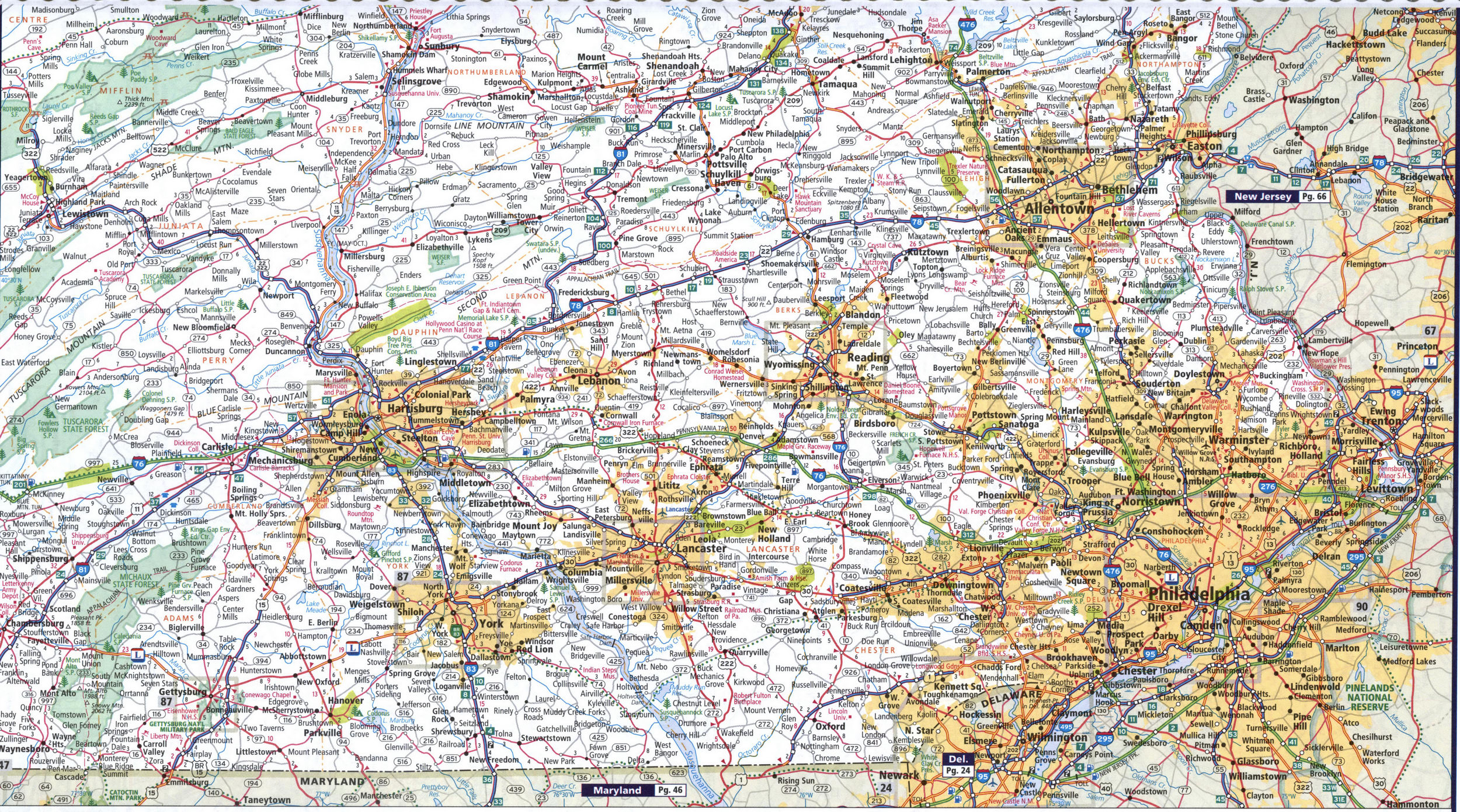 Map of southern eastern Pennsylvania