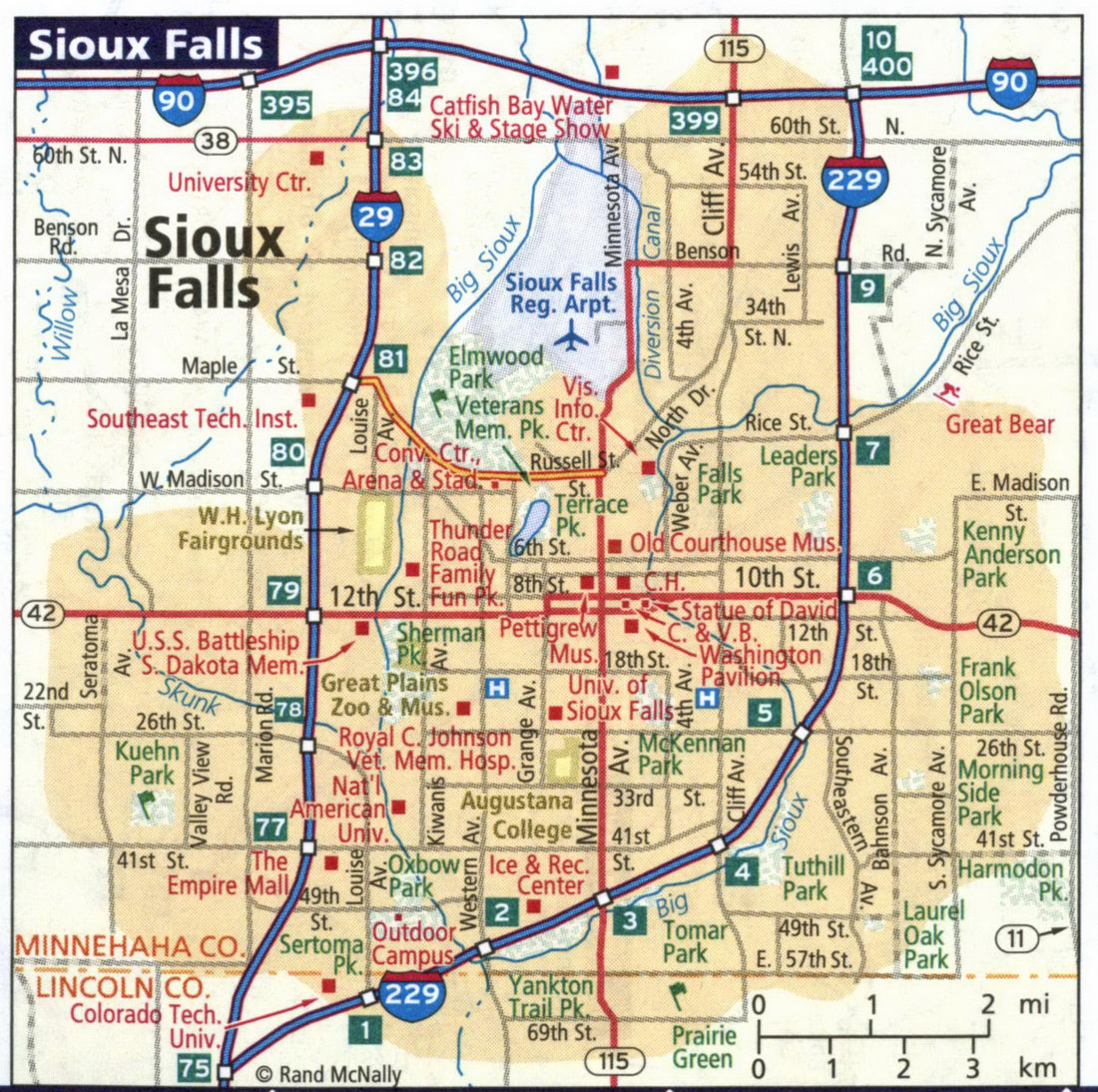 Map of Sioux Falls