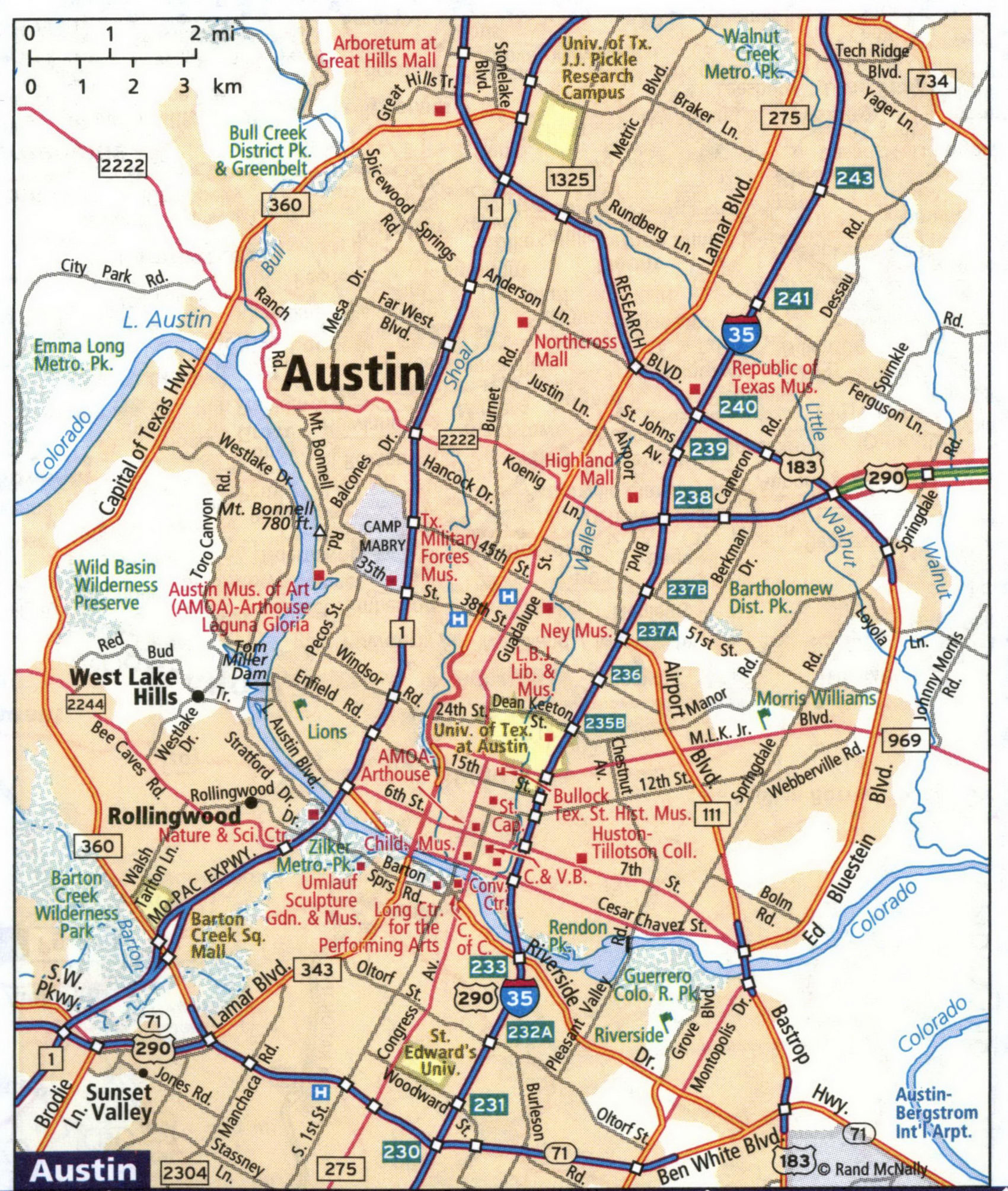 Map of Austin city