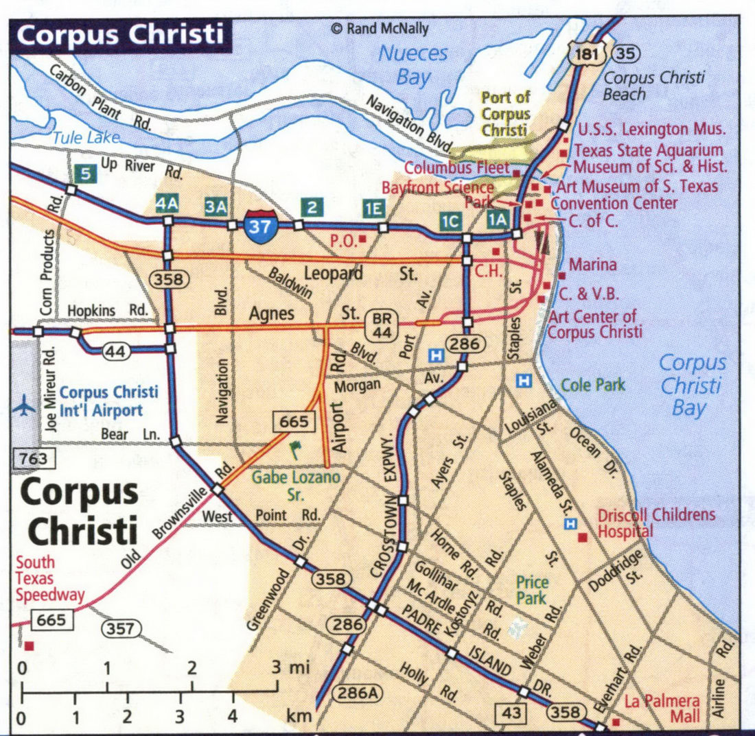 Map of Corpus Christi city