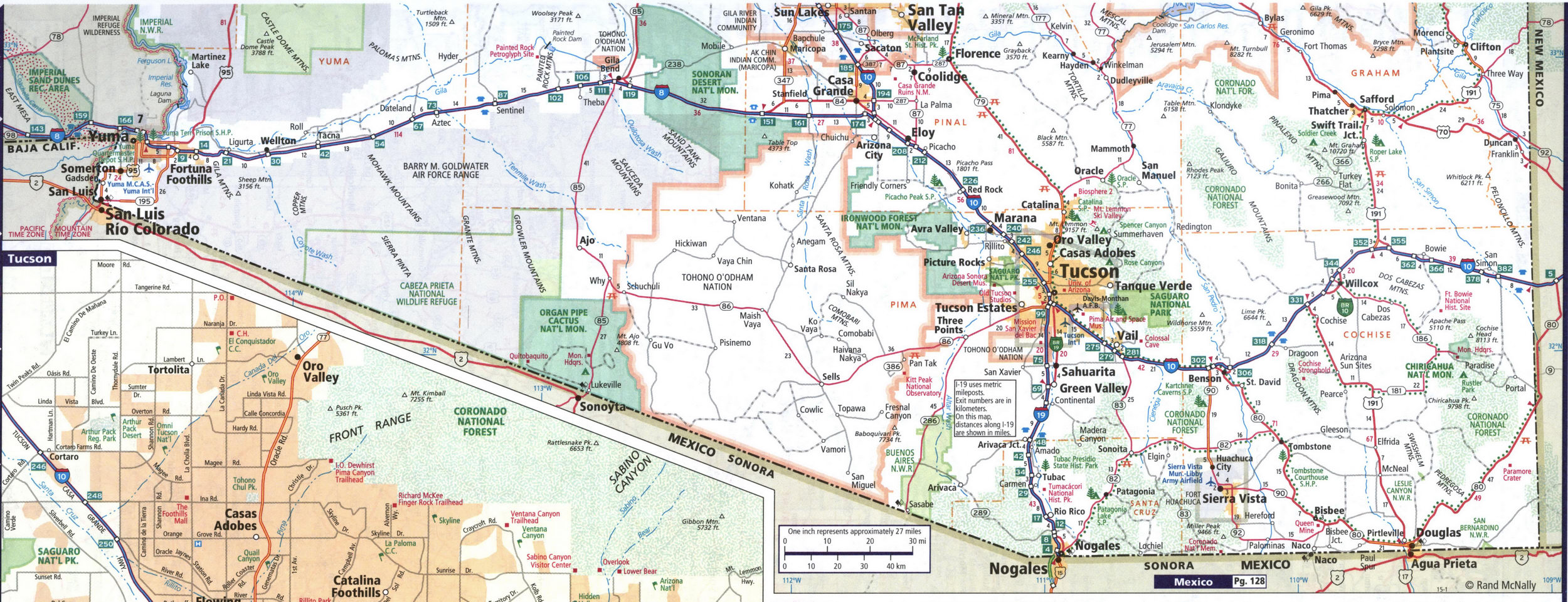 Map of southern Arizona