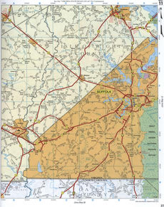 map of Gates CO NC and Isle of Wight CO VA