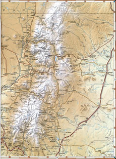 map of Taos and Colfax Counties, New Mexico, U.S.