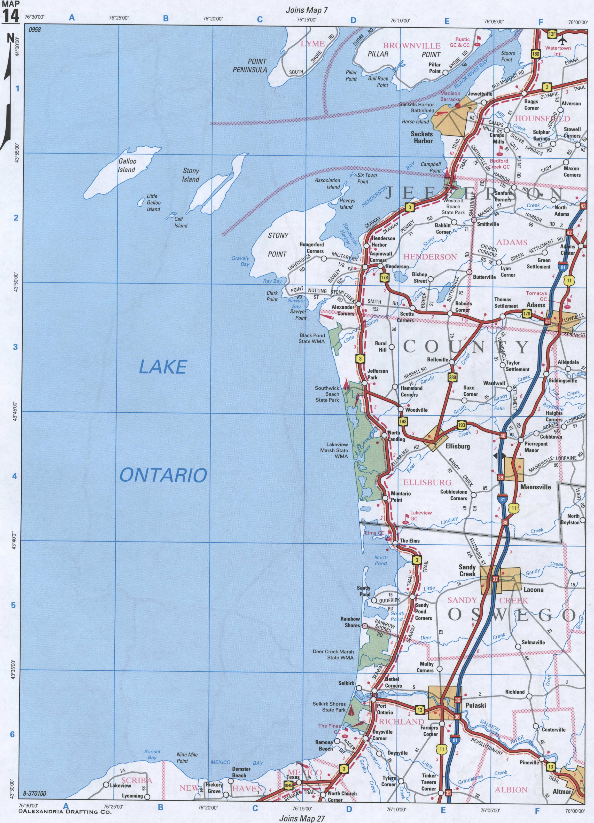 map of Essex County and Addison County