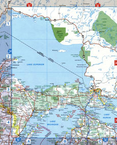 Big map of the Marquette and Escanaba area. Map of Roads in Michigan State