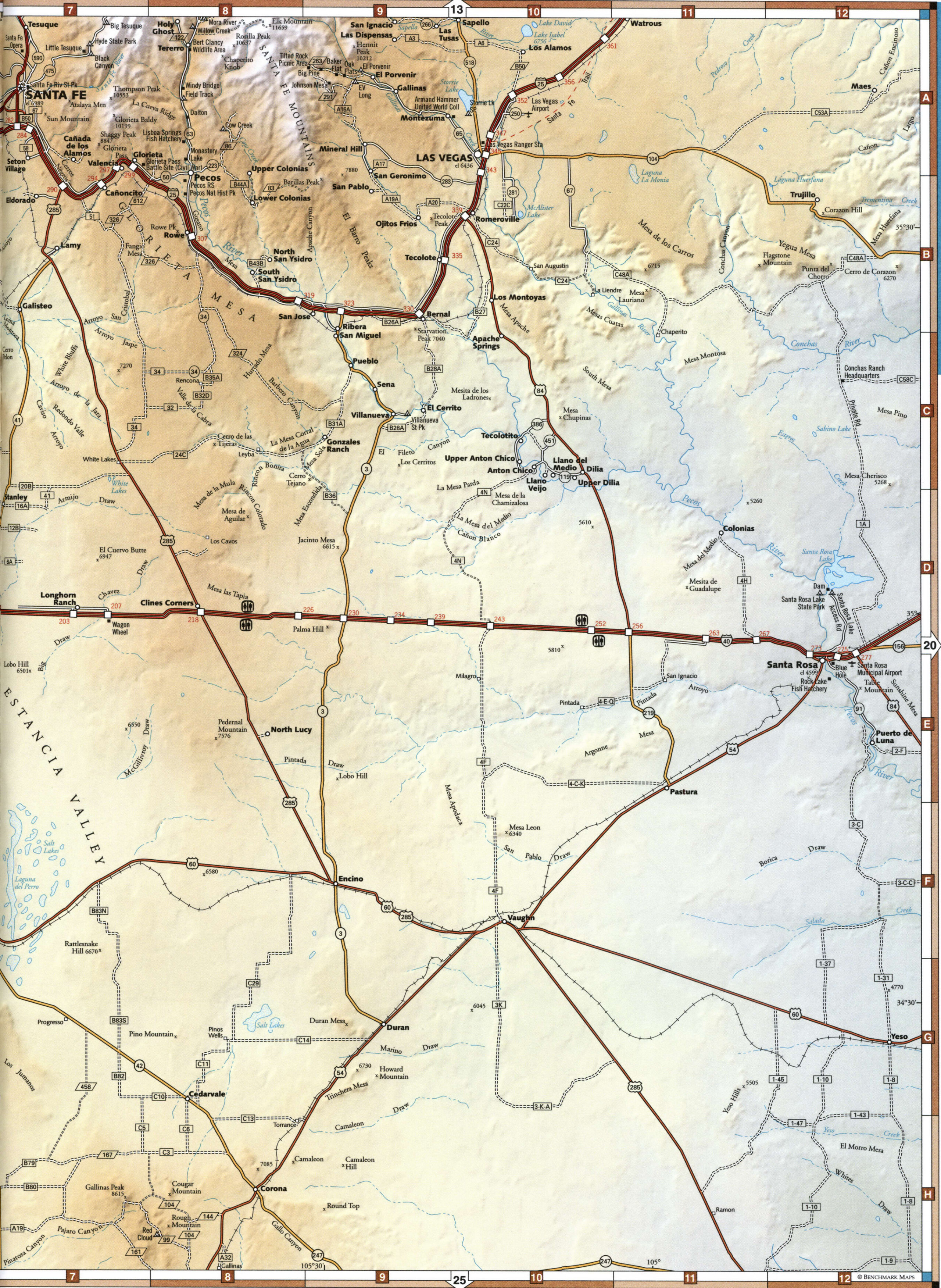 landscape map of San Miguel County