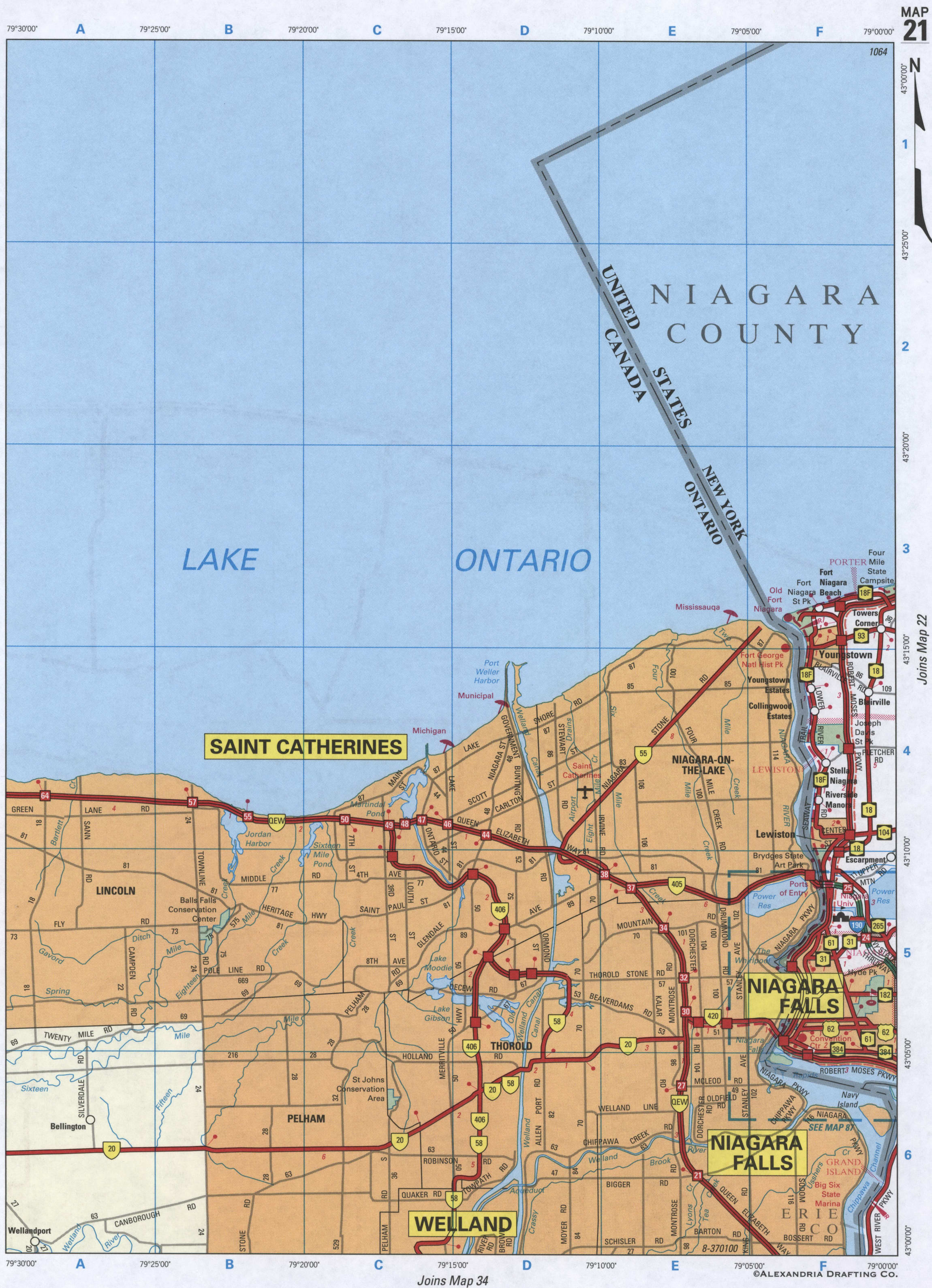 map of Niagara County
