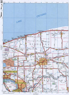 Detailed map of Niagara CO and Erie CO with borders