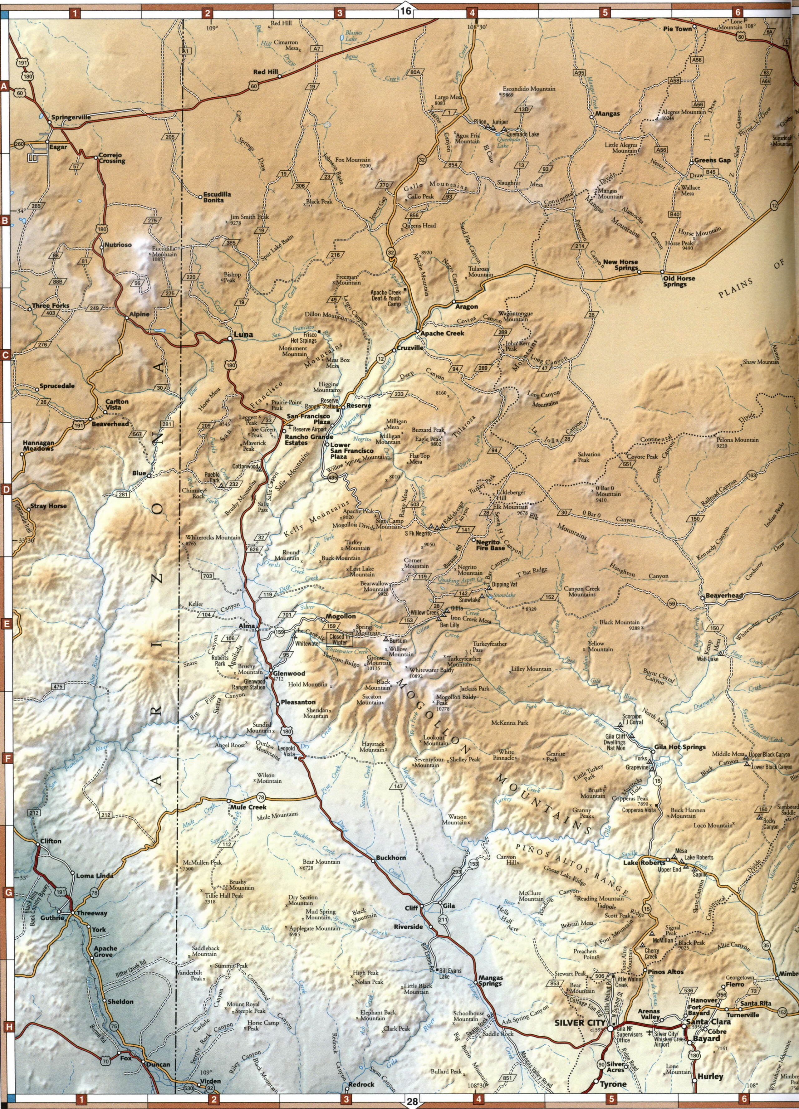 landscape map of Catron County