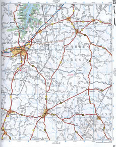 map of Warren CO and Franklin CO, North Carolina