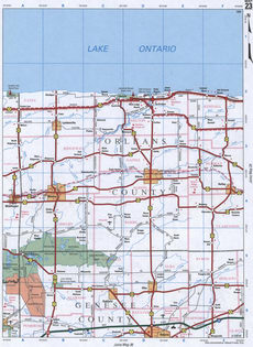 Detailed map of Orleans CO and Genesee CO