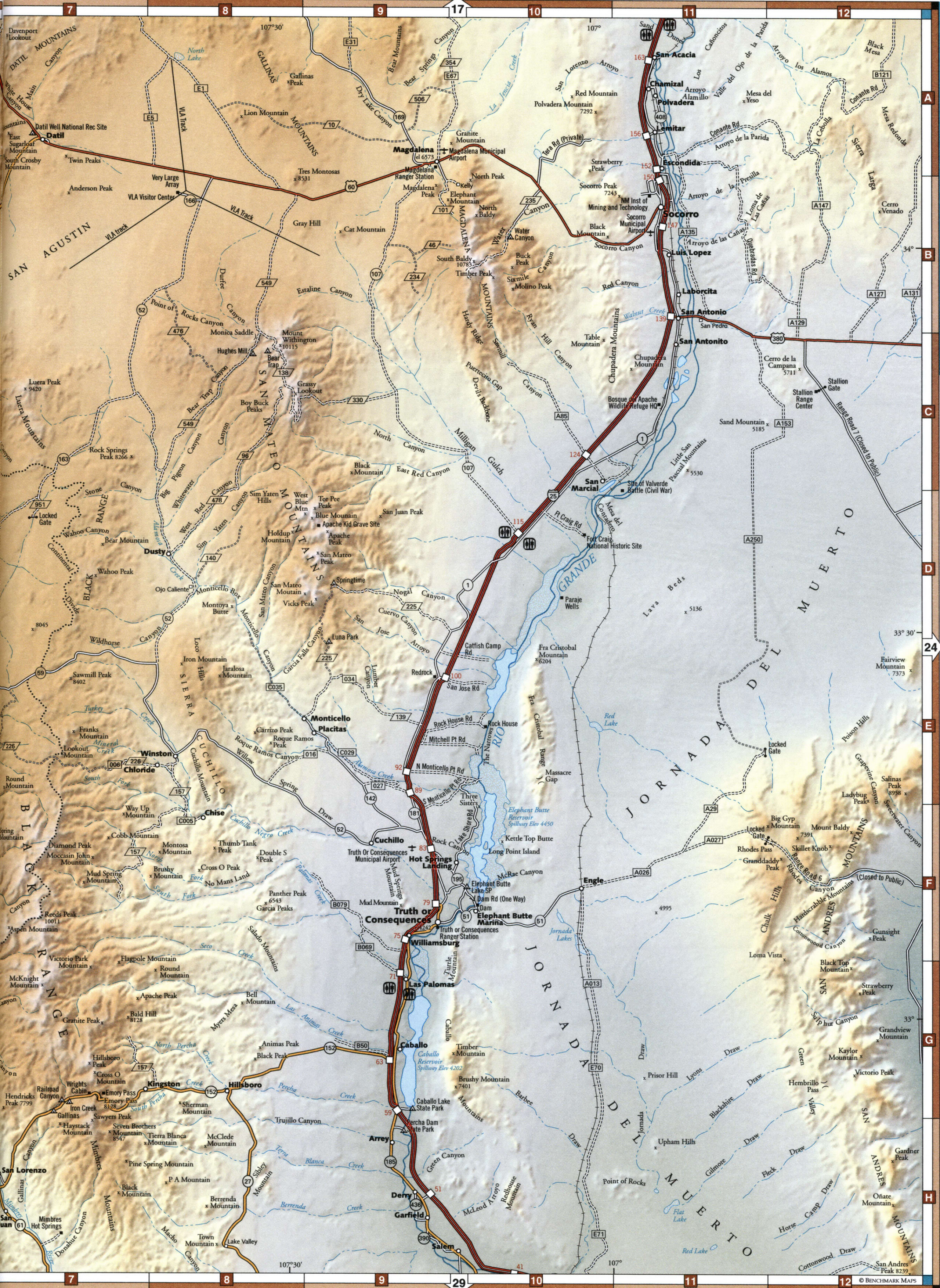 landscape map of Socorro County