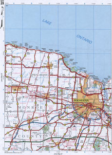 Map of Monroe County with interstate highways