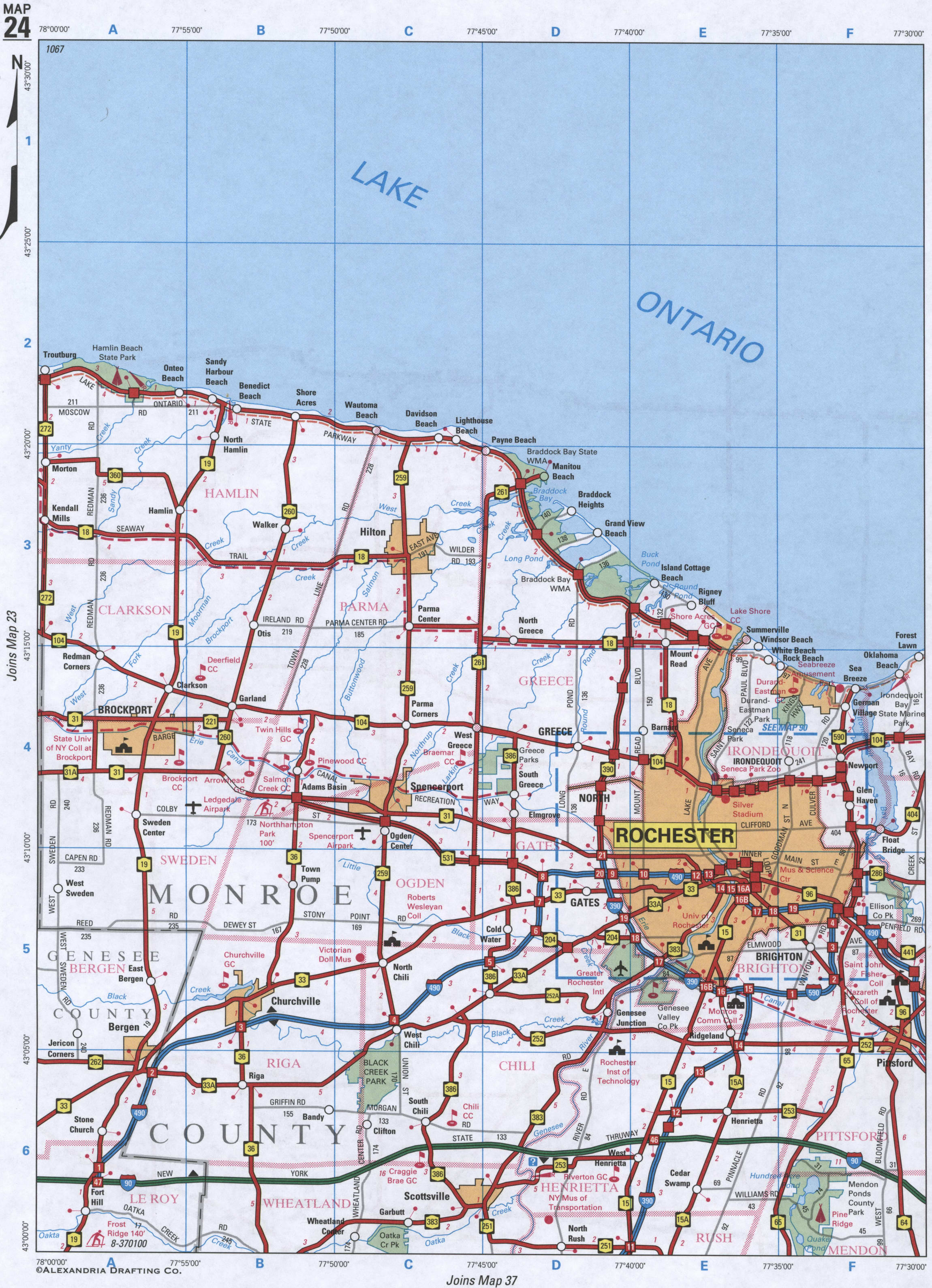 map of Monroe County