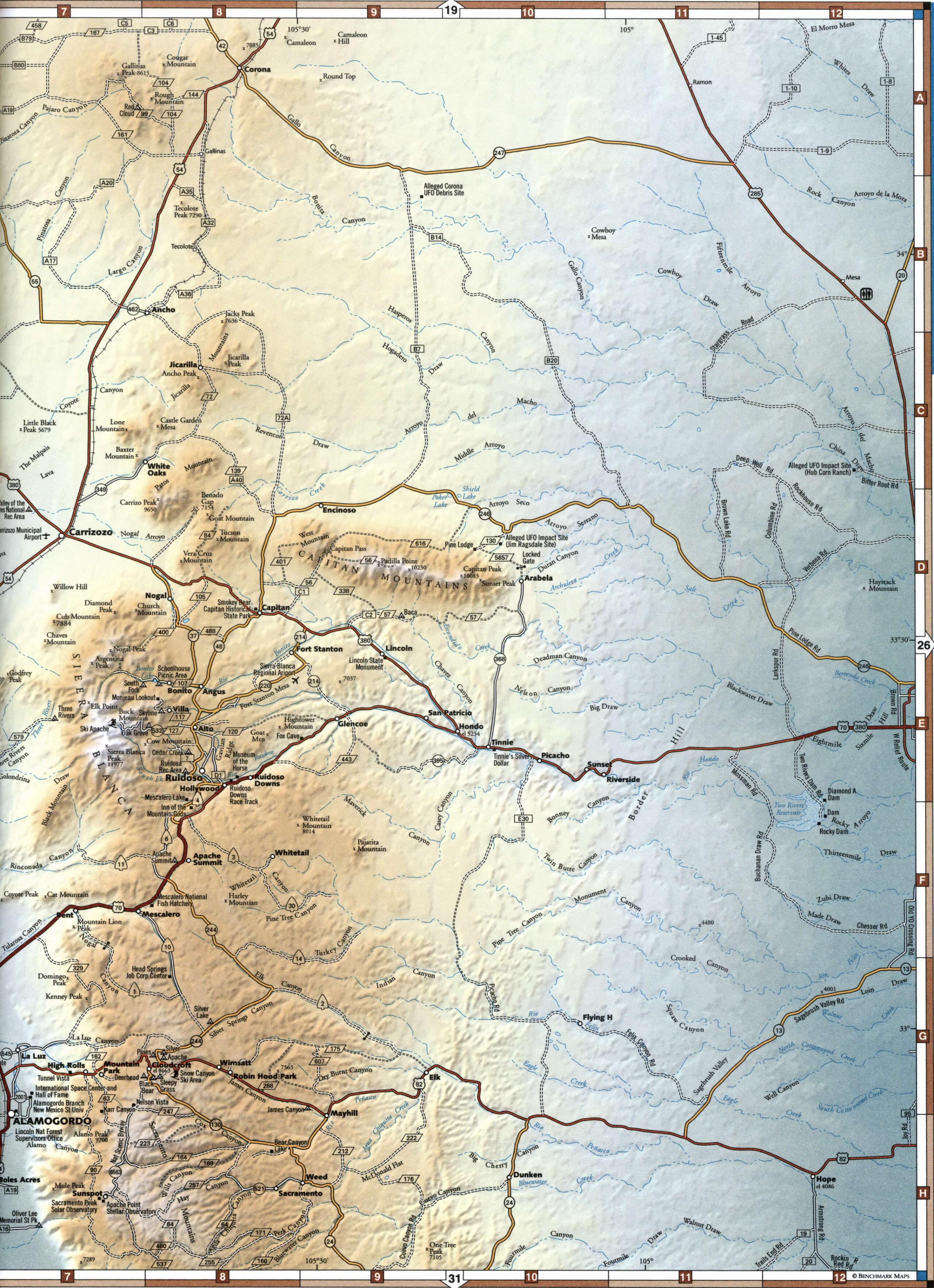 landscape map of Lincoln County