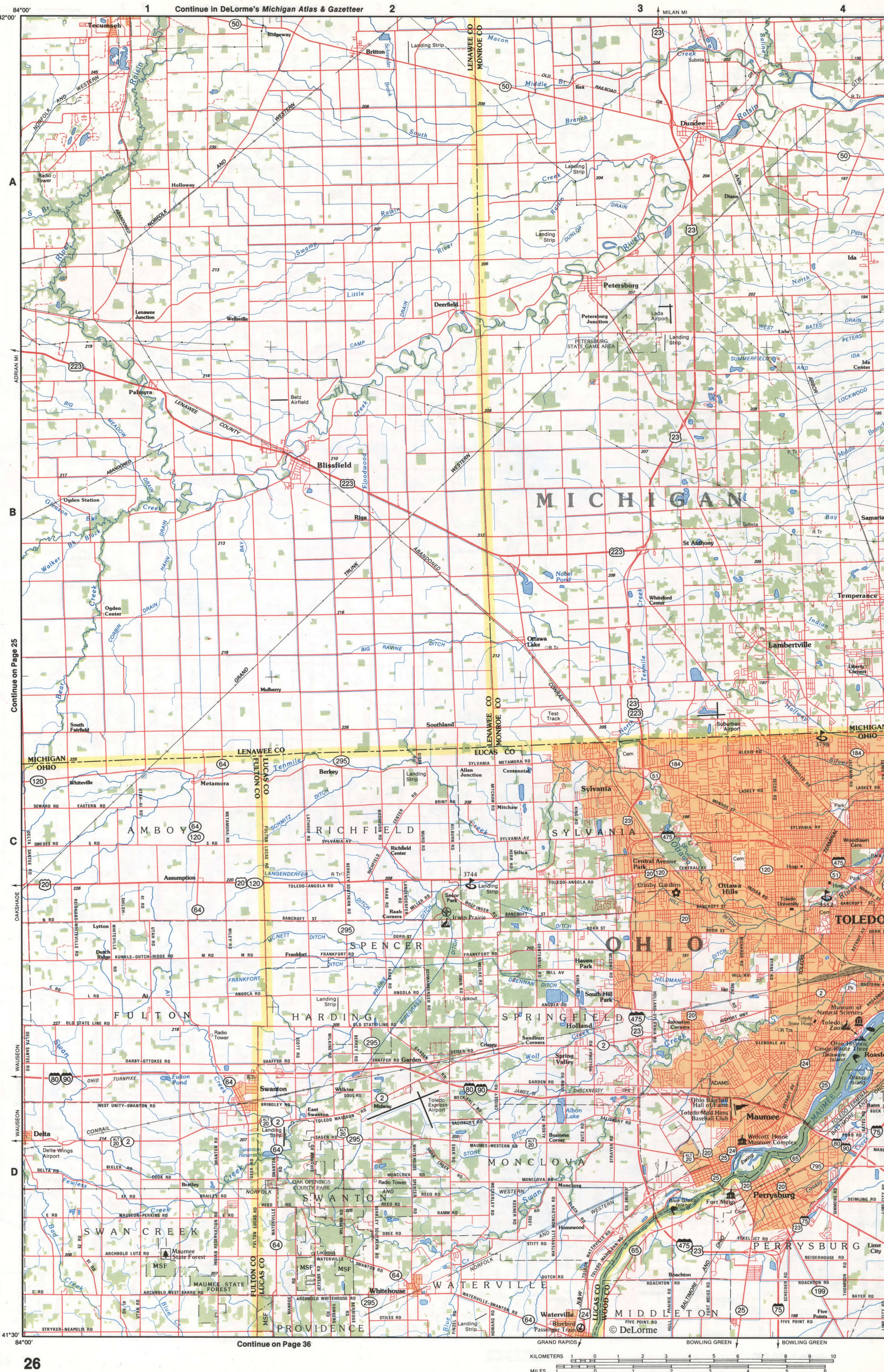 Map of Lucas CO and Fulton CO, Ohio