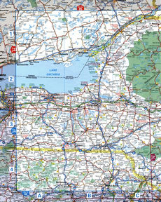 Big map of the Syracuse and Rochester area. Map of Roads in New York State