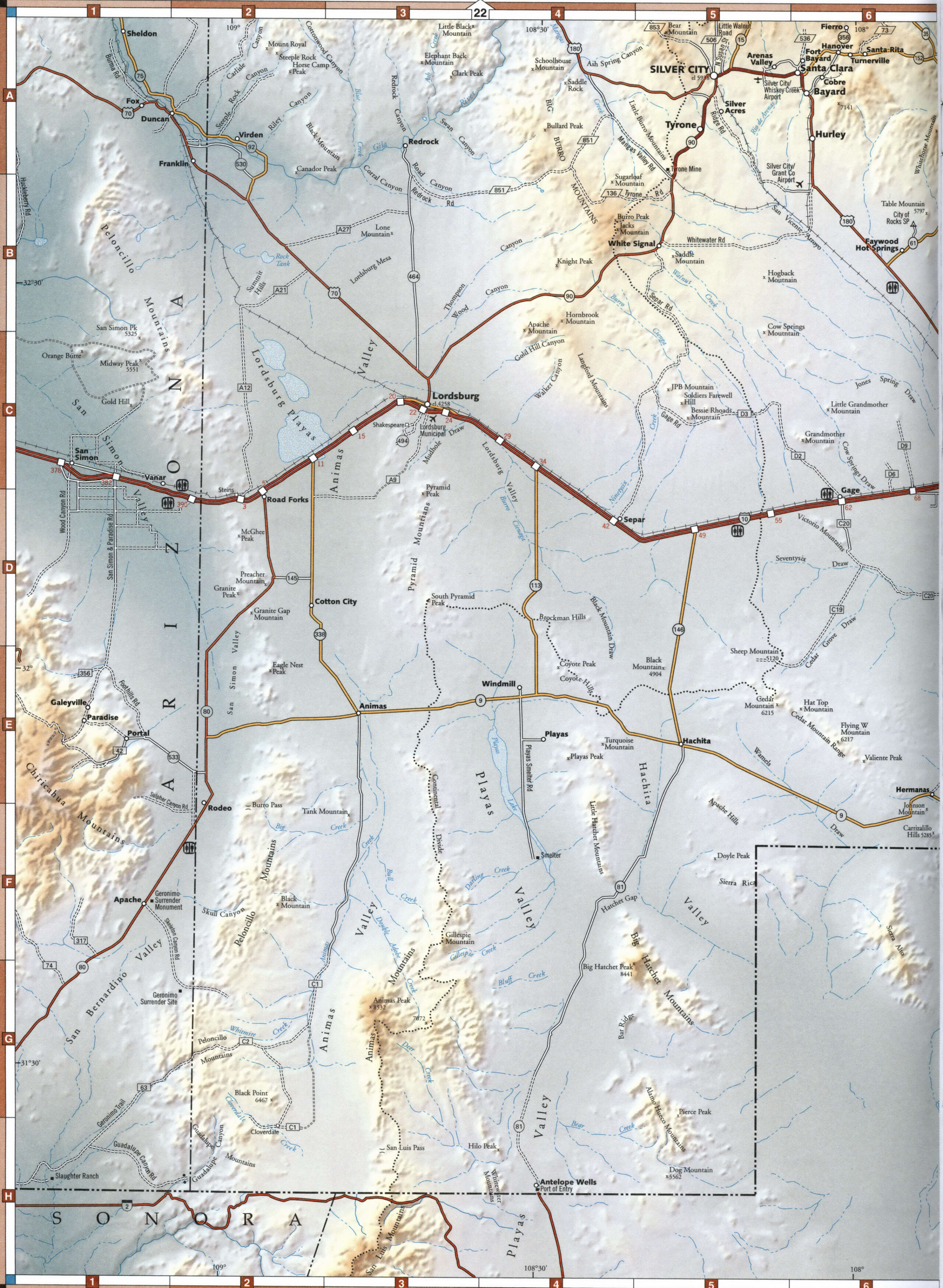 landscape map of Hidalgo County