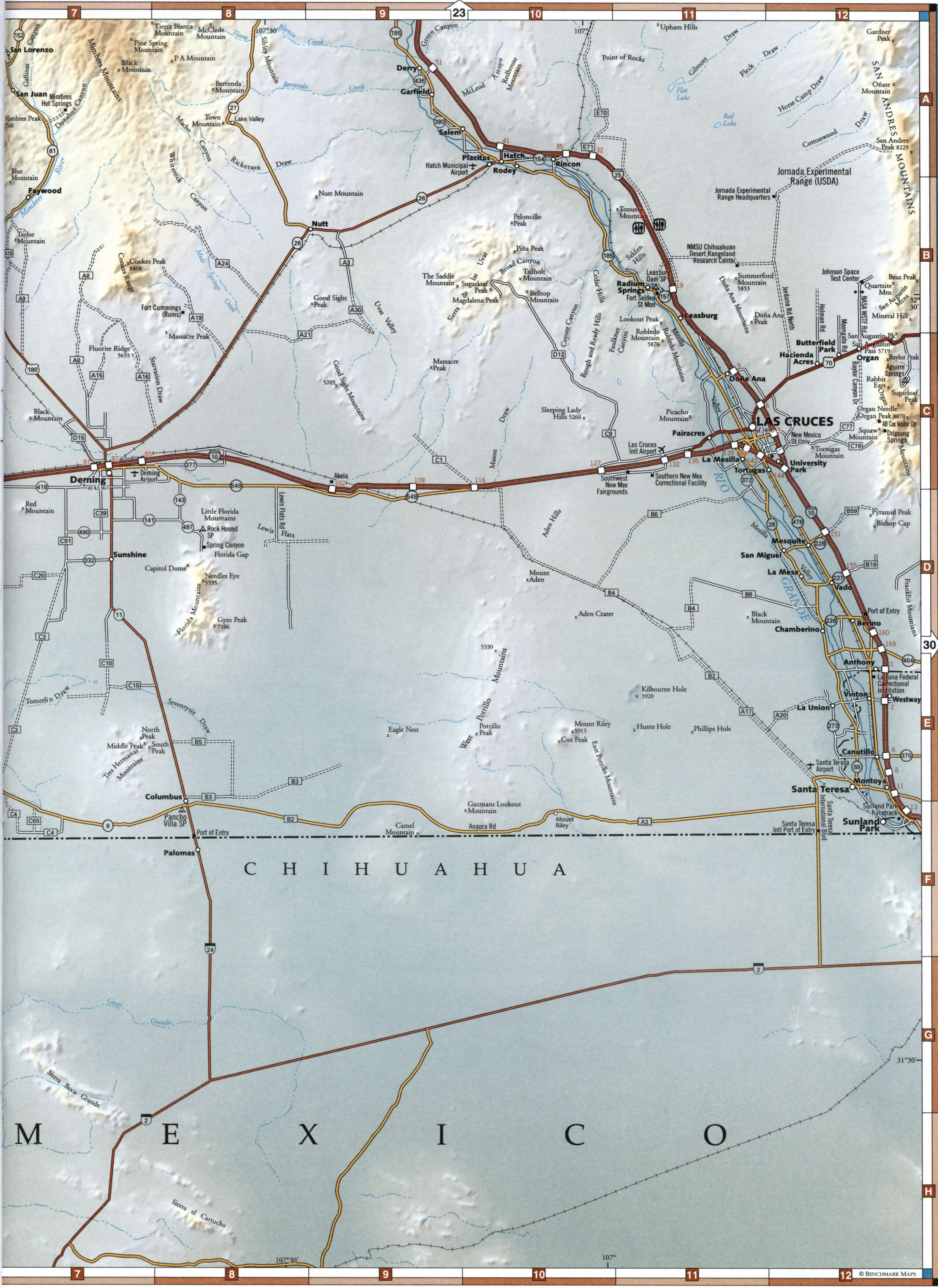 landscape map of Luna County