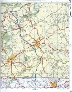 Map of Surry CO NC and Carroll CO VA