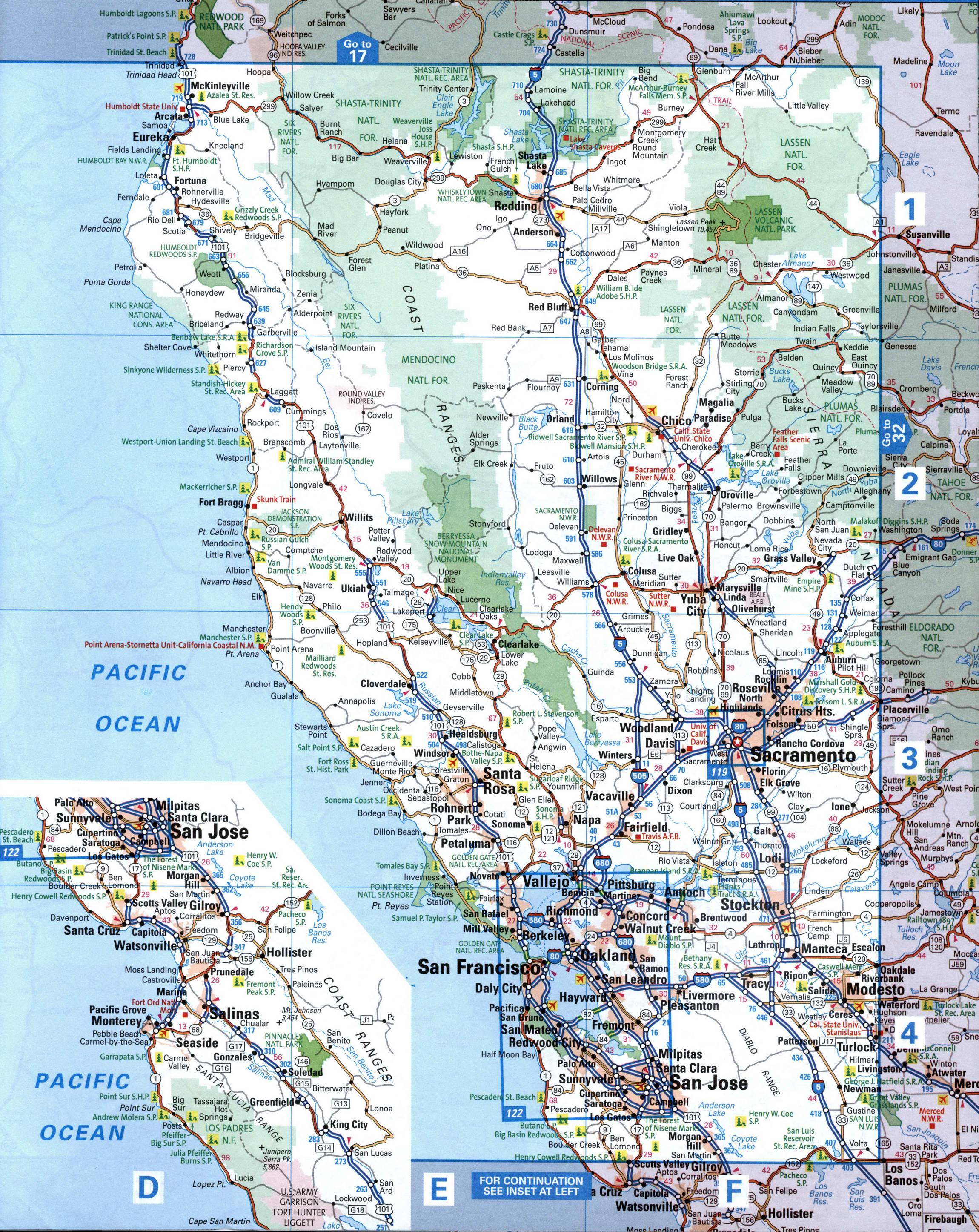 map of the San Francisco and San Jose area, California